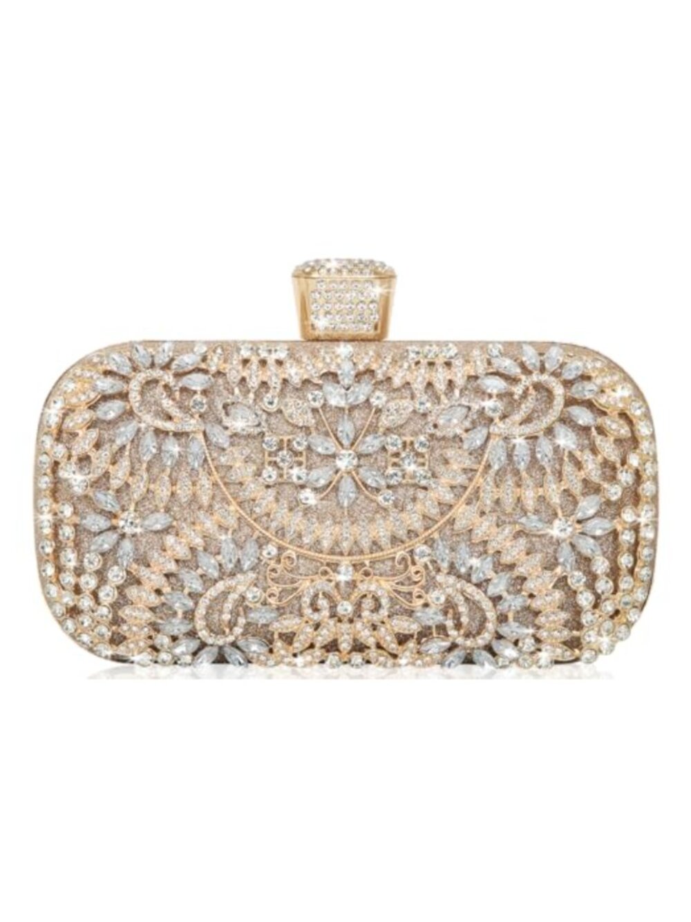 Rhinestone Satin Evening Bag Crossbody Shoulder Handbag with Chain
